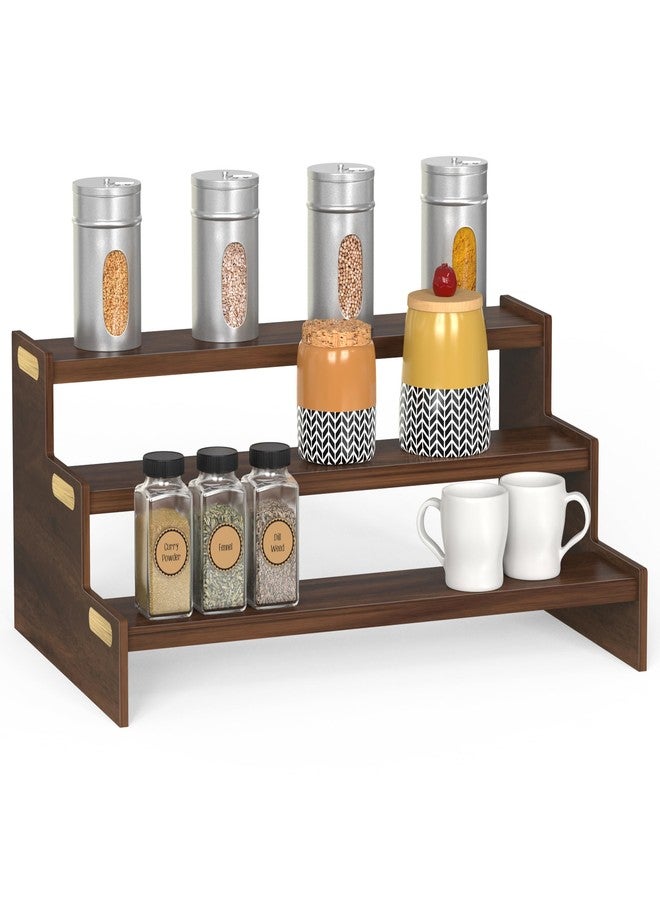 BLUEWUD Dolvin Ladder Style Engineering Wood Spice Masala Rack Shelf Stand Organizer/Spice Bottle Display Rack & Cup Stand for Home & Kitchen, DIY (Do it Yourself), (Brown Maple, 36 X 24 X 15 Cm) - Image 3
